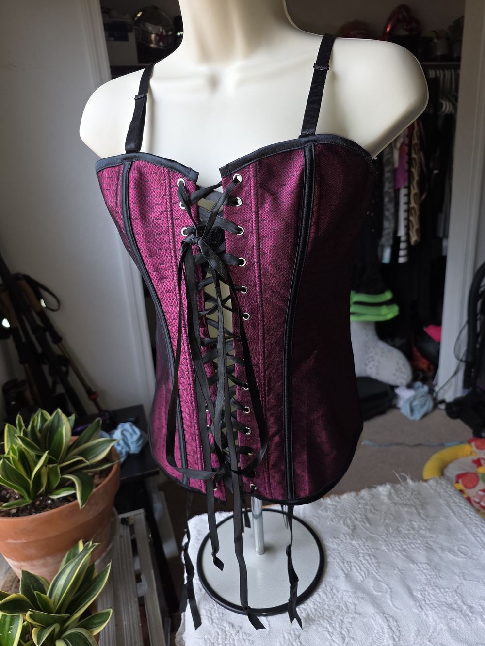 Burgundy Corset Top